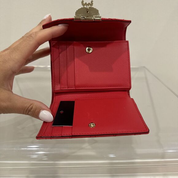 *Authentic* MCM Small Tri Fold Wallet in Red w/Gold HW in Excellent Condition - Picture 8 of 12